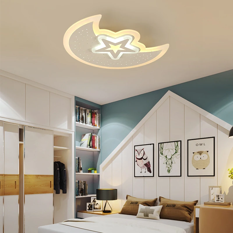 Modern Personalized Moon Star Chandelier Children Bedroom Lustres hanging ceiling lamp home decorative Fixture Lighting | Освещение