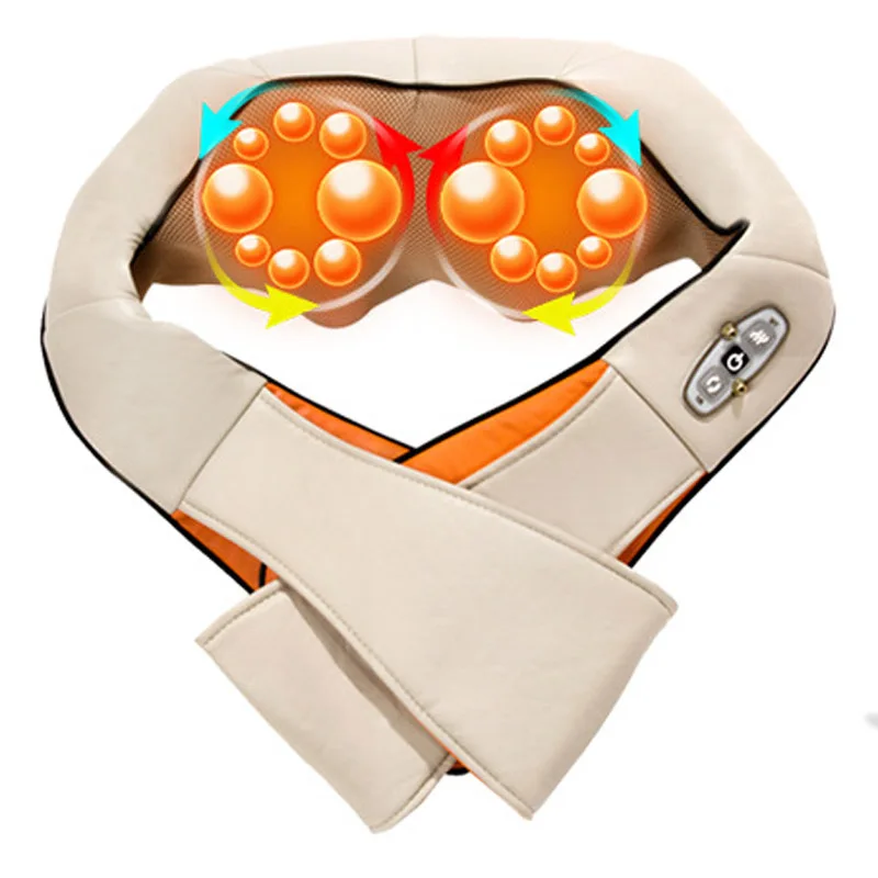 Электрический 4D шаль Шиацу шеи плеча массажер спины разминания инфракрасный