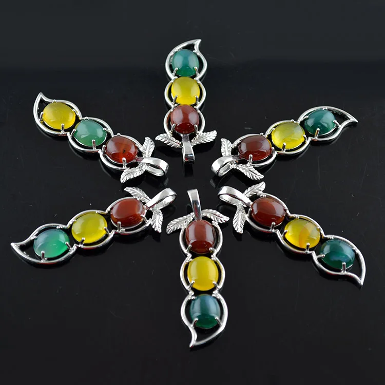 Натуральные Разноцветные Каменные Бусины инкрустация сплав горох Pod кулон для