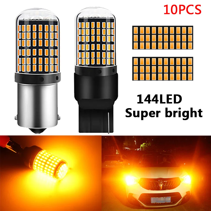 10 шт. светодиодсветодиодный лампы 1156 BA15S P21W BAU15S PY21W T20 7440 W21W W21/5W|Сигнальная лампа| |