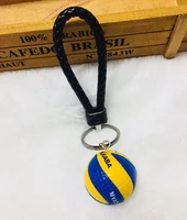 new leather rope woven volleyball keychain ball key holder volleyball gifts car keyring gifts key chains bag backpack