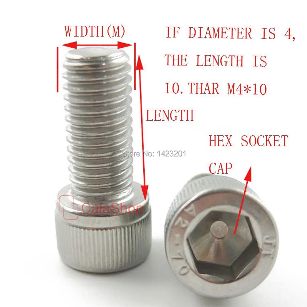 100 шт./лот Метрическая резьба из нержавеющей стали Шестигранная головка Болт M3|screw