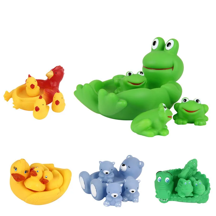 4 шт./лот детские игрушки для ванной утка лягушка крокодил черепаха маленькие