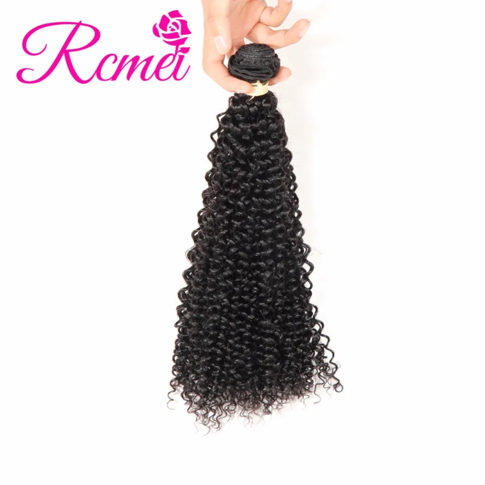 Rcmei перуанский странный вьющиеся Волосы remy 100% человеческих волос пучки