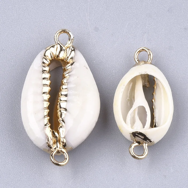 50 шт. Золотой гальванический корпус Cowrie соединительный соединитель подвески для