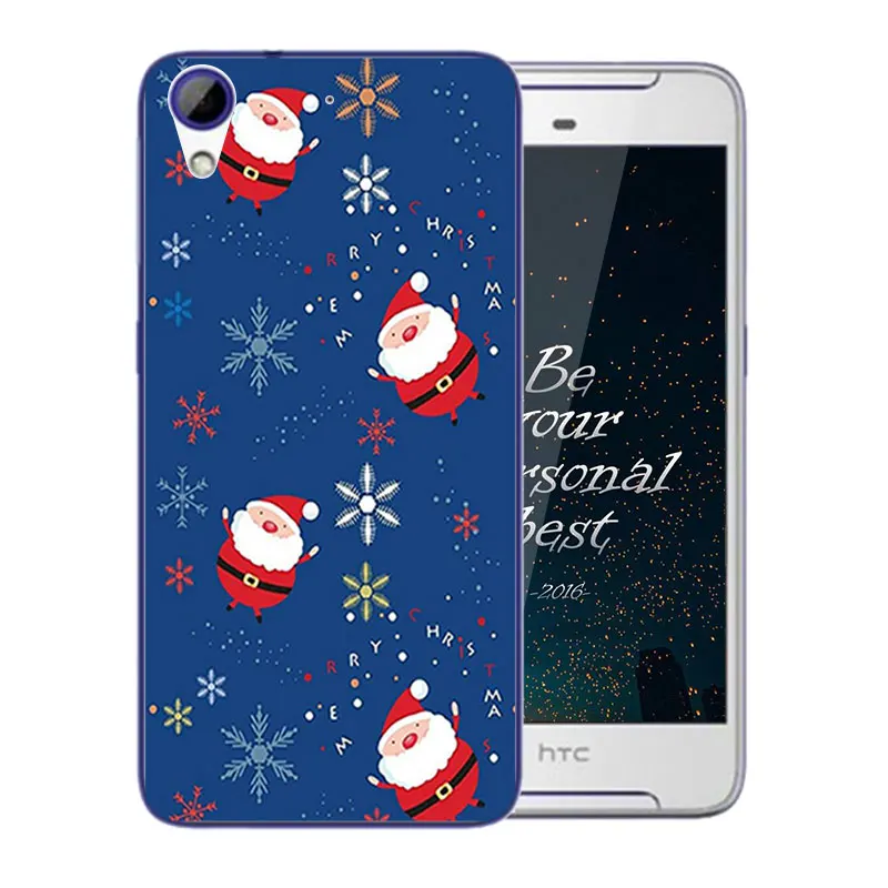 Phone Case For HTC Desire 628/628 Dual Sim Merry X'MAS Pattern Soft Silicone Transparent Back Cover 628 Coque |