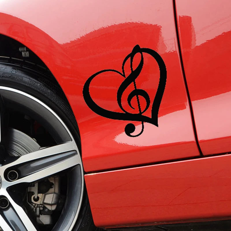 

12.5*15cm Treble Clef Heart Vinyl Decal Sticker Car Window Wall Bumper Laptop Kayak Music Symbol Guitar