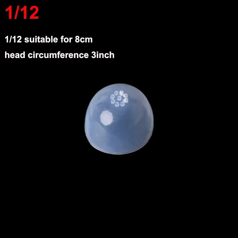 1 to 12 Новинка 1/3 1/4 1/6 1/12 силиконовые головные уборы для BJD куклы силикагель волосы парики крышка - Цвет: 1 to 12
