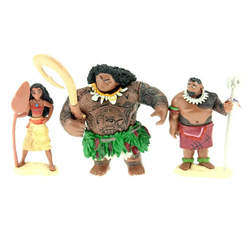 Игрушки Принцессы Disney 5 шт./компл. 10 см Моана Maui Heihei Waialik Chief Tui ПВХ экшн фигурка