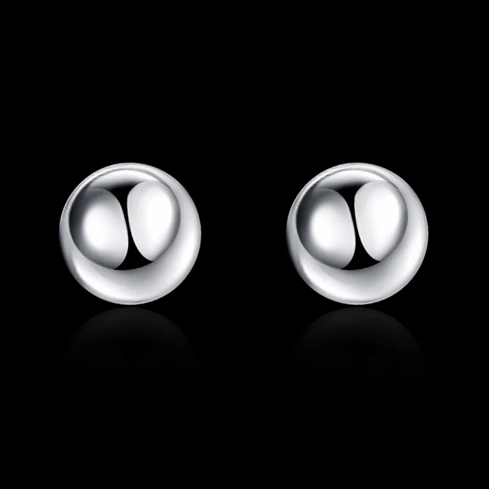Женские серьги шарики из серебра 925 пробы 8 мм|earrings fashion|925 sterlingearrings earring |