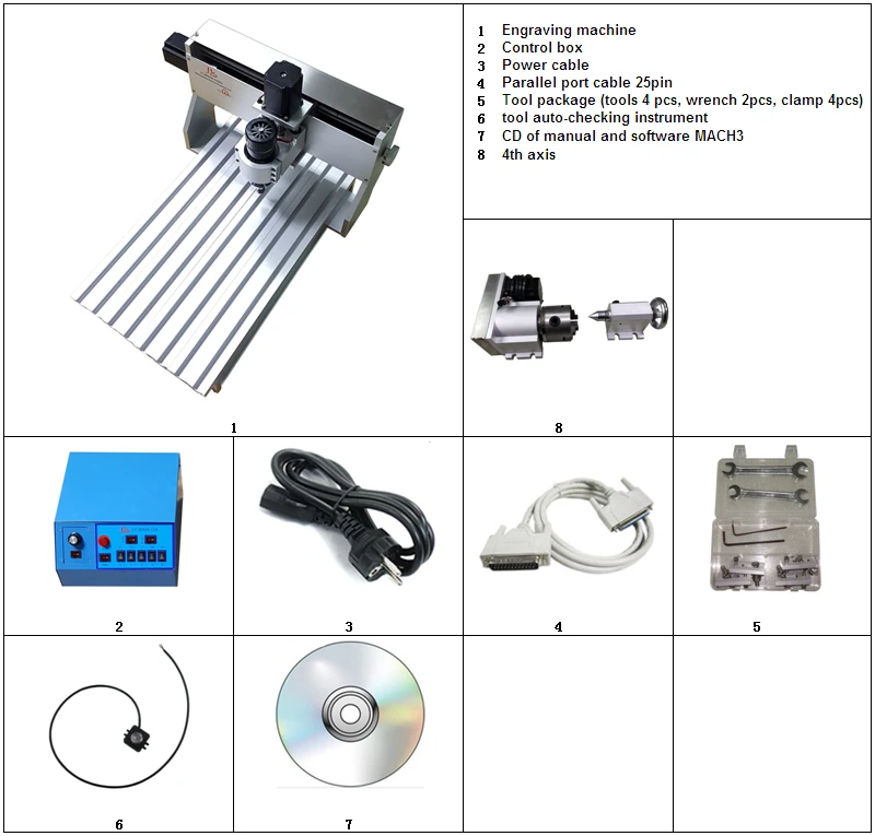 

CNC milling machine 3040 500w 4axis router mini