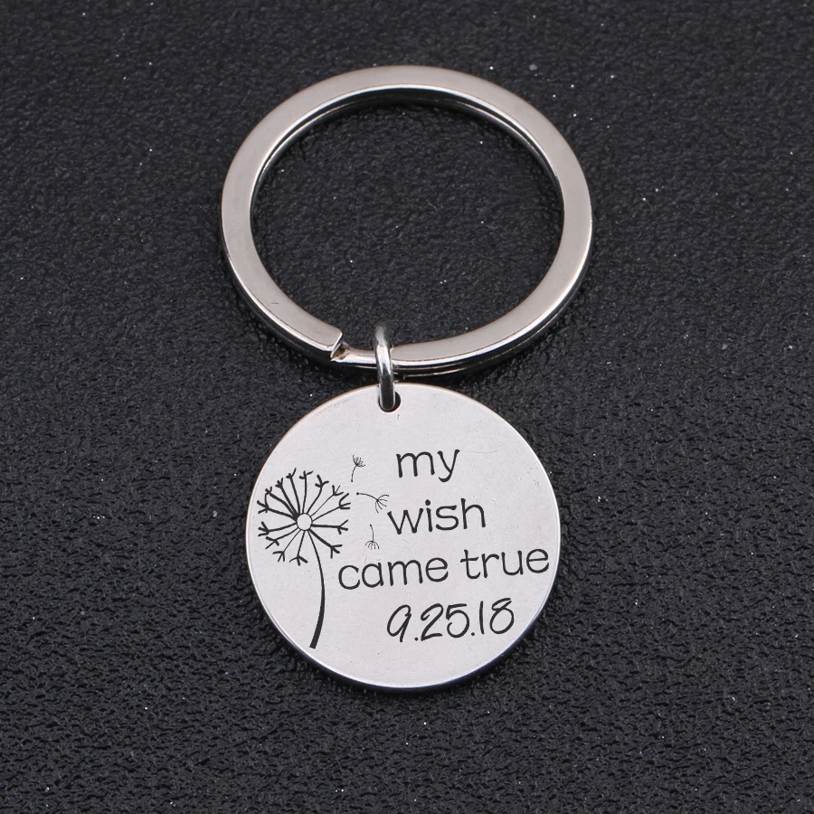 Пользовательские данные брелок с гравировкой кулон My Wish Come True Одуванчик