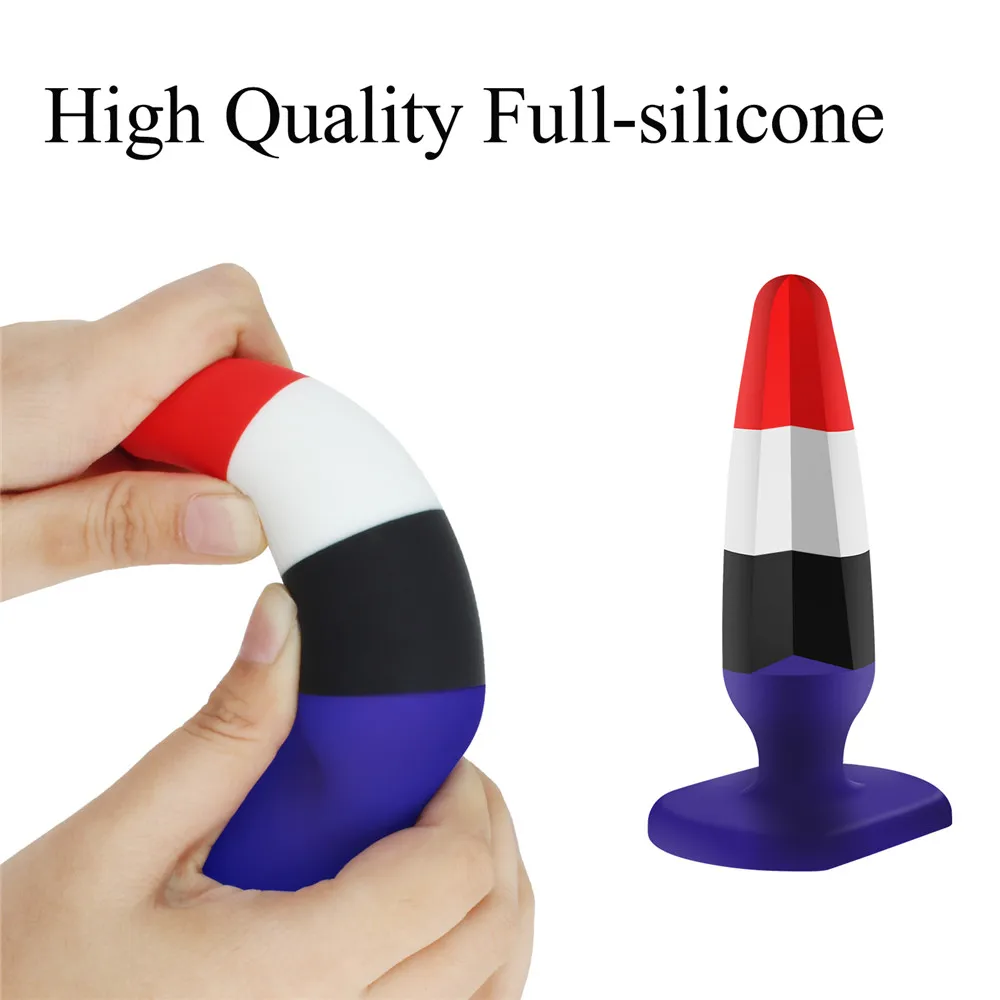 GUIMI Rainbow Butt Plug Silicone Erotic Toys BDSM Anal Stimulator Prostate Sex For Men Gay Game Anus Dilator |