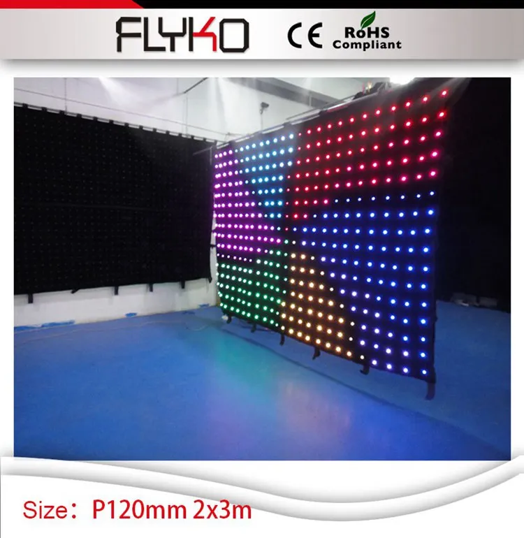 indoor p12cm 2*3m stage flexible cloth jd booth led video curtain | Освещение