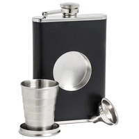 shot hip flask set 8 oz hip flask with built in collapsible 2 oz shot glass and funnel pocket flask for alcohol whiskey man gift