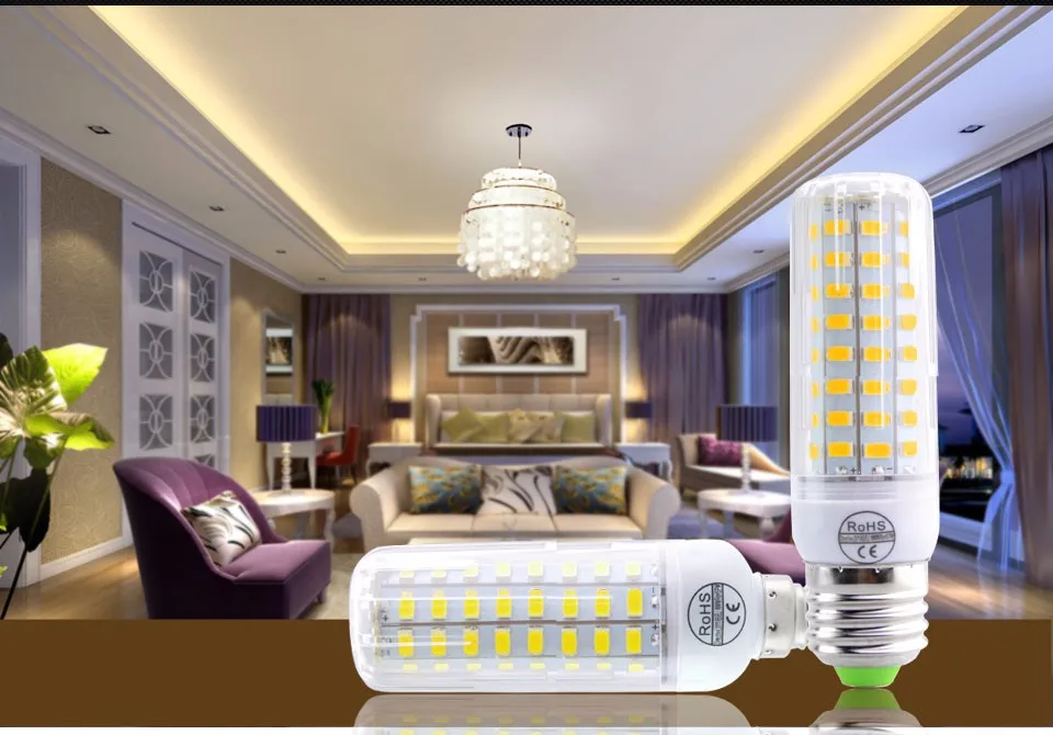 E27 220 В светодиодный лампы 5730 SMD светодиодный лампы E14 Кукуруза 24 30 42 64 80 89 108 136 светодиодный s лампы Bombillas лампочки лампада ампулы освещения