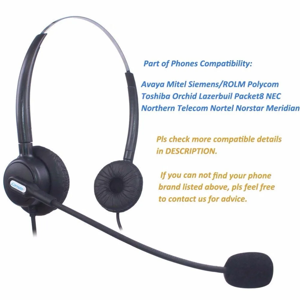 Телефонная гарнитура Wantek для колл-центра Polycom SoundPoint 300 301 430 501 550 600 601 650 IP-телефон