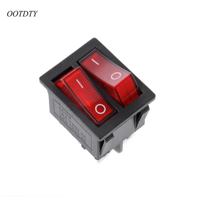 OOTDTY двойной катер кулисный переключатель 6 Pin ВКЛ ВЫКЛ с зеленым красным светом 20A
