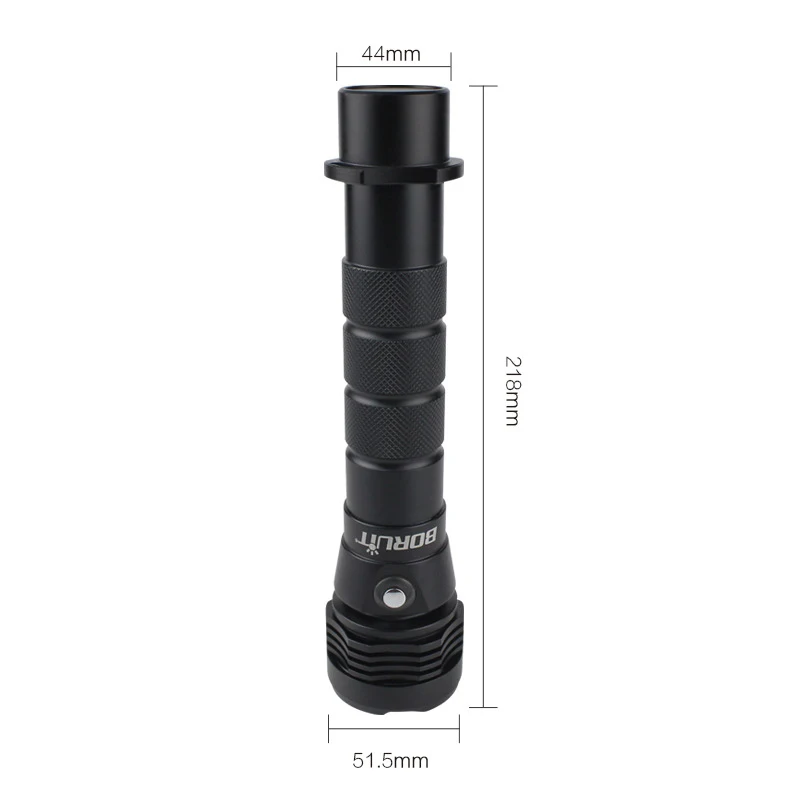 Светодиодный фонарик Boruit M52 1xCREE XHP50 3000 люмен 3 режима для дайвинга (2x1865