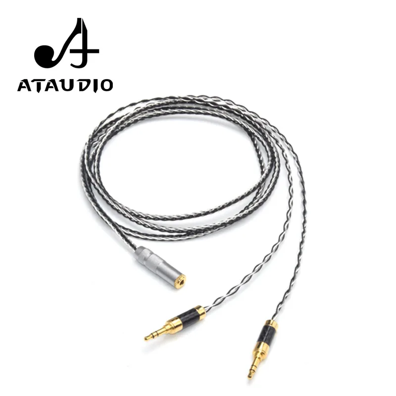 Серебряный Hi Fi кабель ATAUDIO 3 5 Мама папа высококачественный аудиокабель мм двойной