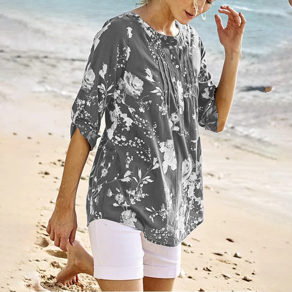 SAGACE женские блузки 2019 летние с принтом модные сексуальные круглым вырезом