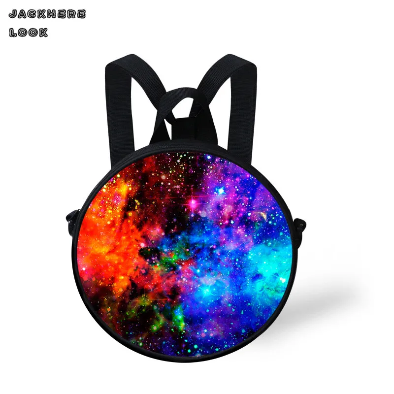 Jackherelook Прохладный Galaxy круглая сумка женская мальчики девочки школьные Crossbody мини