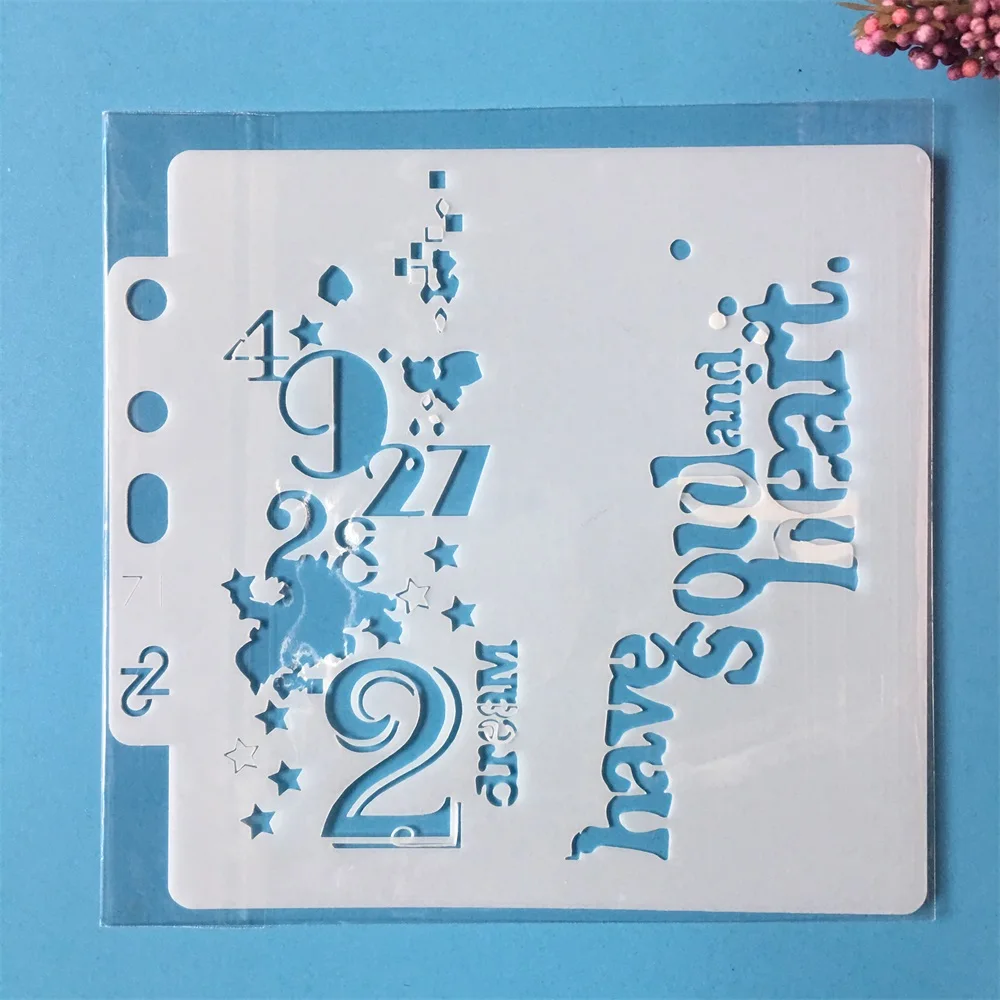 14x13 см цифры и слова DIY трафареты раскраска для скрапбукинга тиснение
