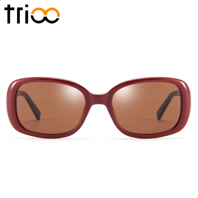TRIOO специальные красные очки для женщин ацетат UV400 коричневые чтения летние
