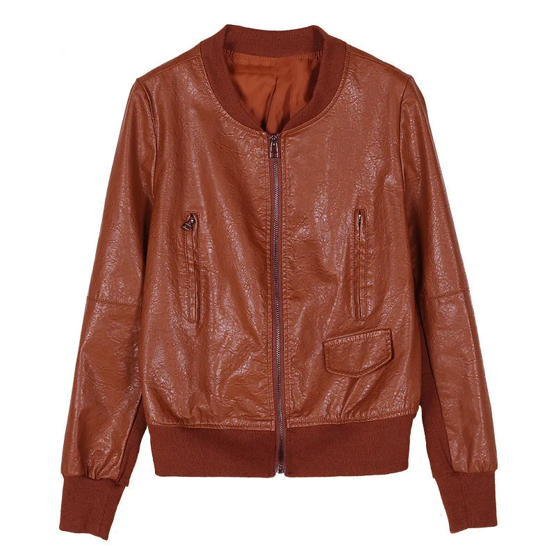 

Spring Autumn Short Jackets for Womens 2019 PU Leather Outerwear Plus Size Student Casual Top Slim Female Short Coats RE2267