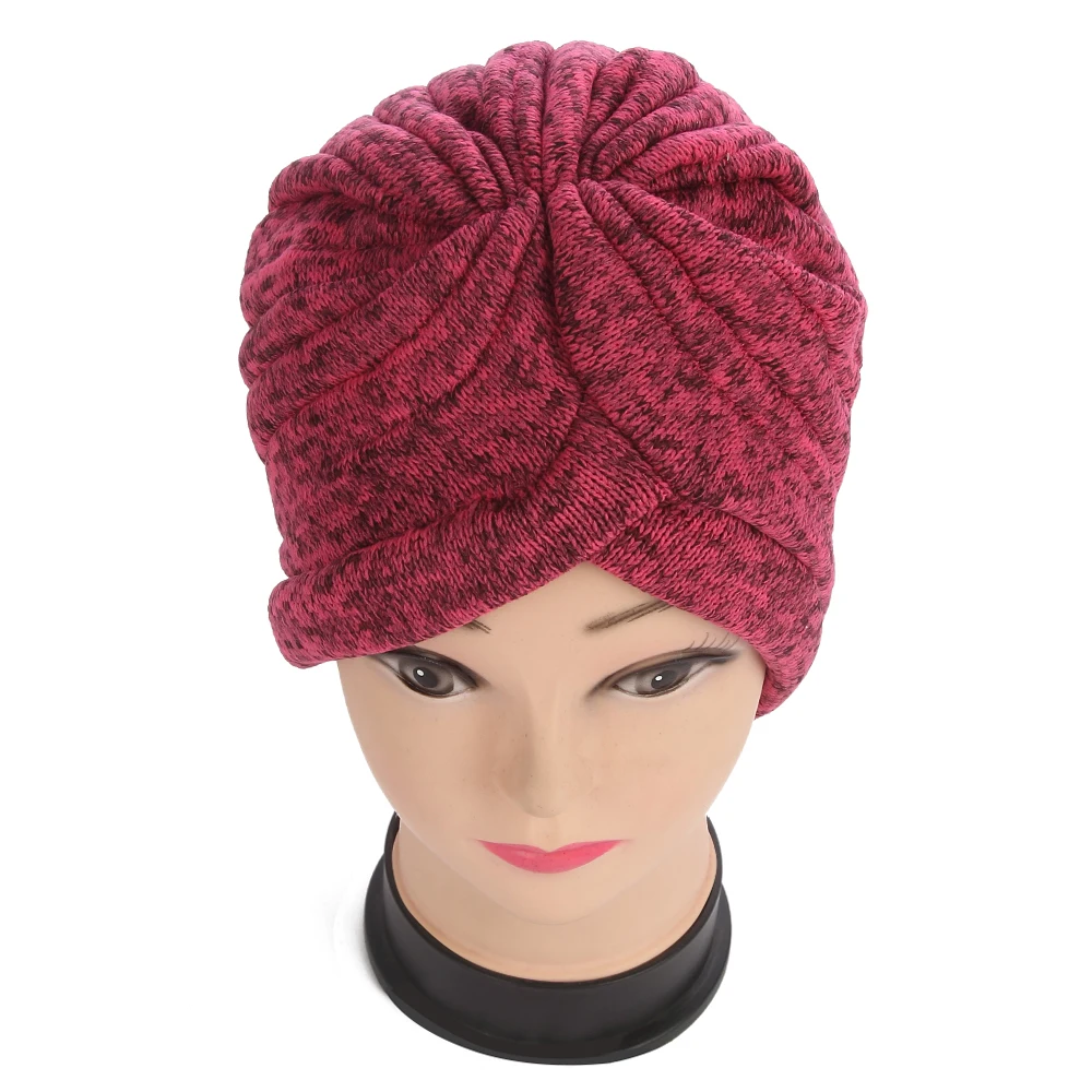 Женская шапка тюрбан FOXMOTHER темно красная черная зимняя 2018|hat women winter|turban hathat |
