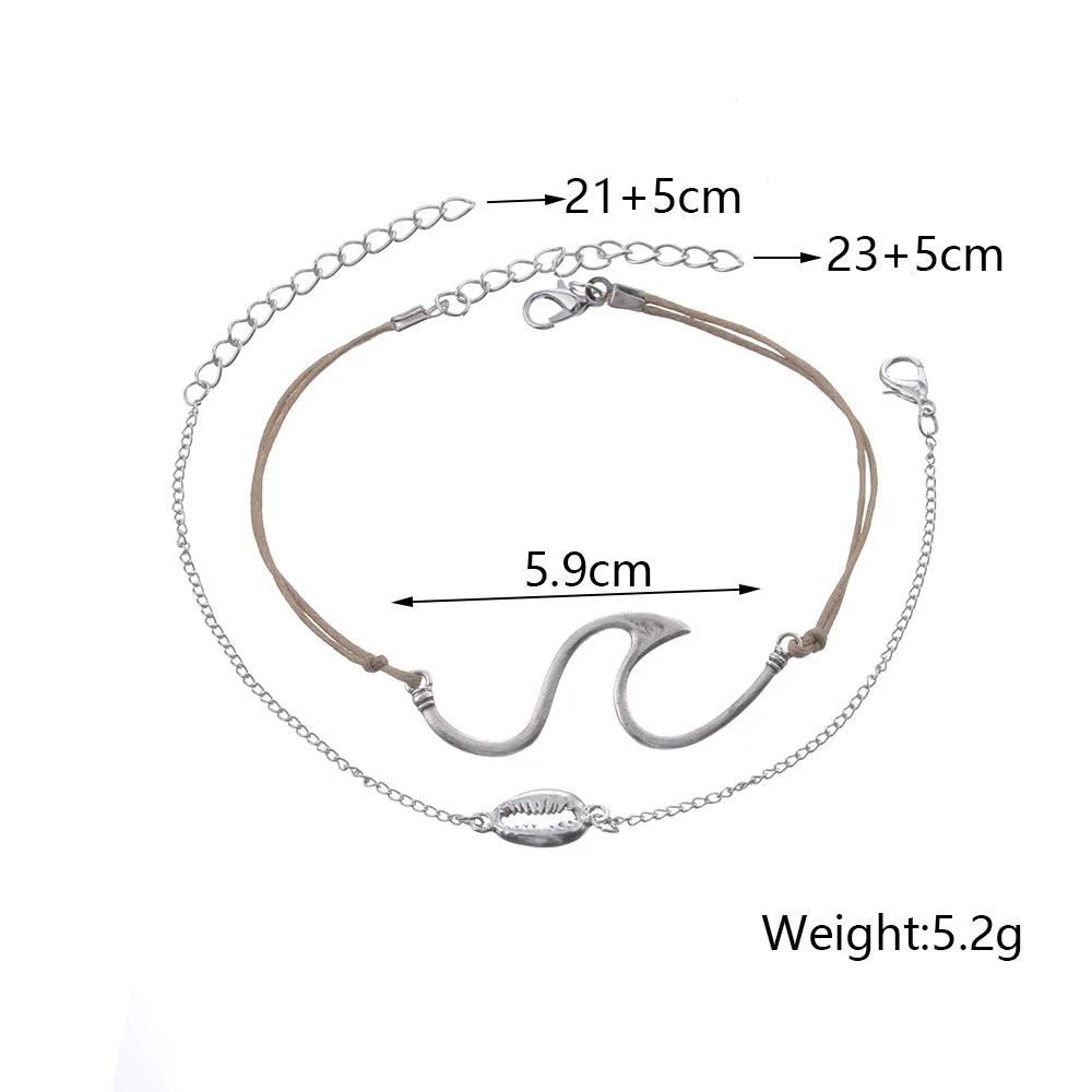 Louleur 2019 Summer Bohemian Charm Wave Shell Anklets for Women Beach Barefoot Sandals Rope Ankle Bracelet Boho Indian Jewelry | Украшения