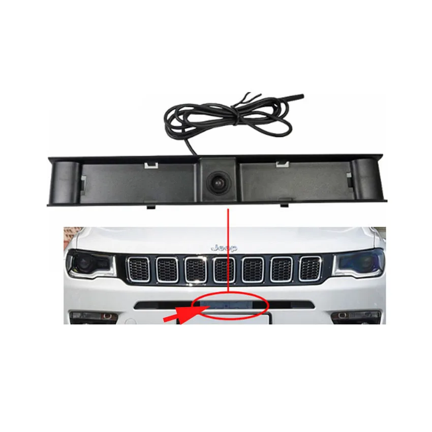 LiisLee принадлежности для парковки логотипа автомобиля фронтальная камера для Jeep Compass Водонепроницаемый ночного видения CCD