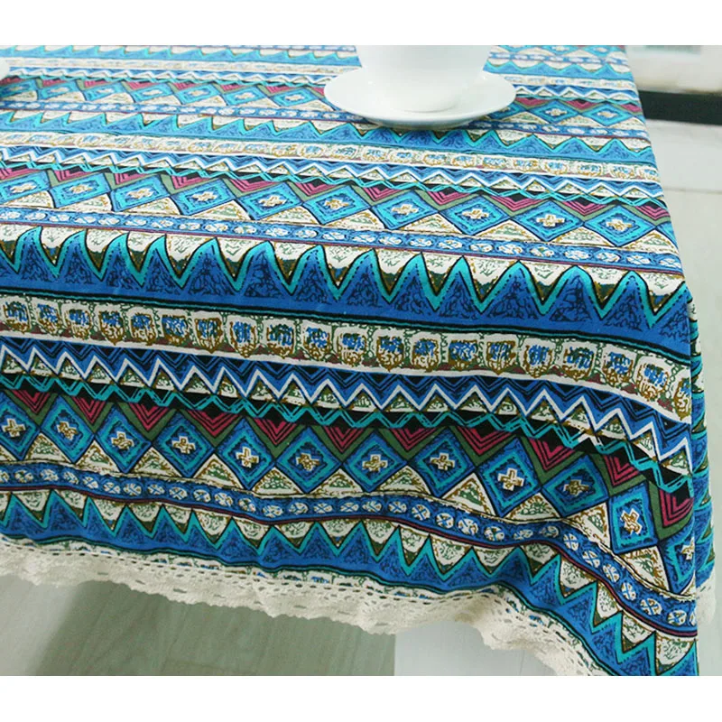 Народный обычай Скатерти Ретро хлопок/лен S с принтом дома покрытие стола зеленый