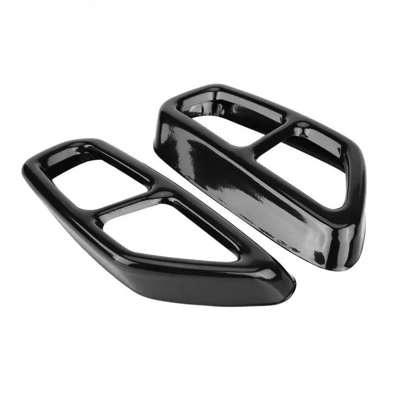 2 шт. Автомобильная черная выхлопная труба из нержавеющей стали Накладка для BMW 5