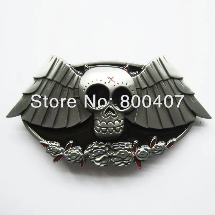 

Retail Distribute Rose Wings SKull Belt Buckle BUCKLE-SK029 Free Shipping
