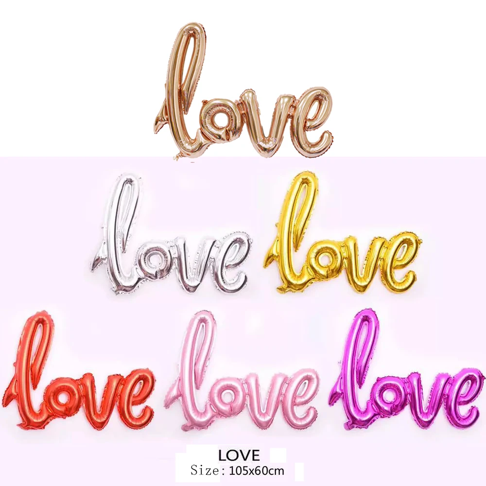 43 дюймов 6 видов цветов LOVE фольгированный шар Большие Гелиевые письмо шары для