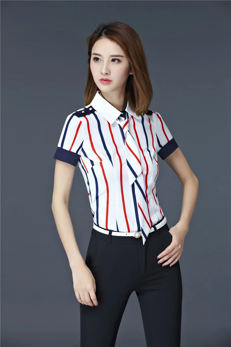 2017 Summer Fashion Striped Formal OL Styles With Tops And Pants For Ladies Work Wear Female Trousers Sets Suits | Женская одежда