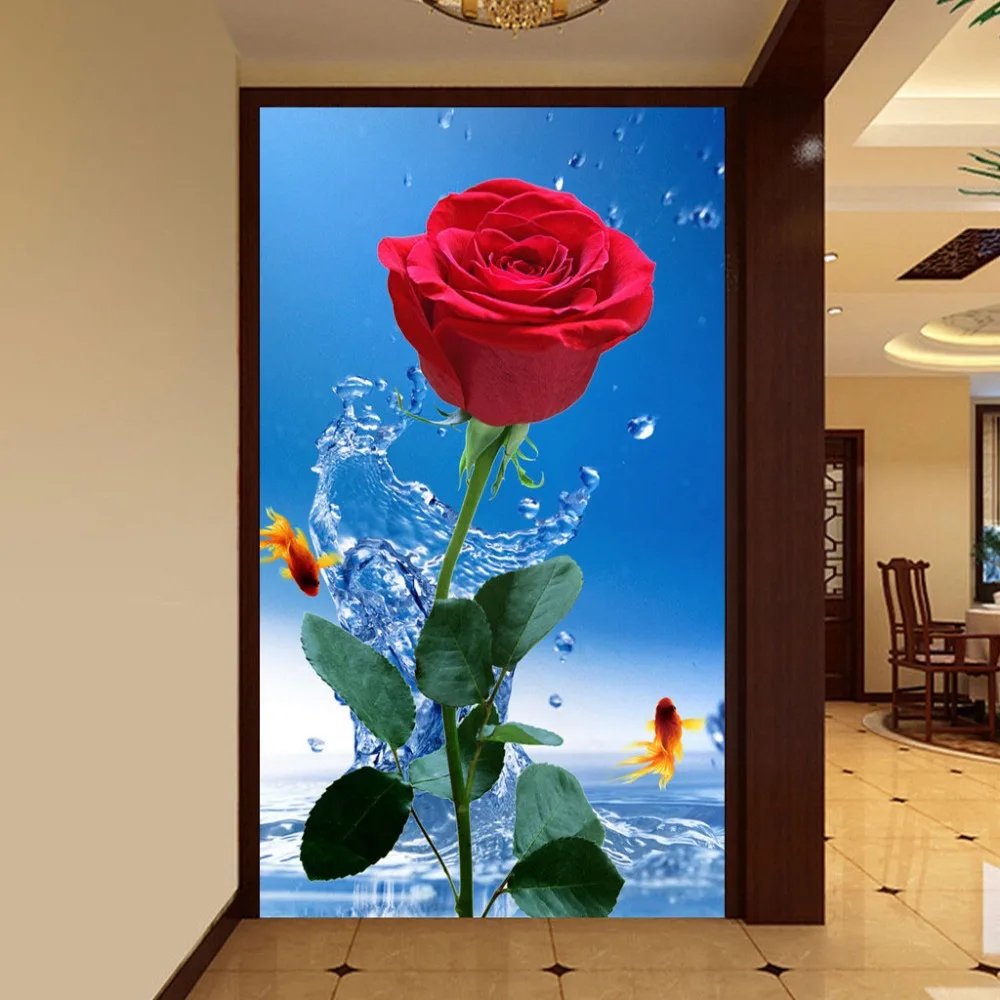 Пользовательских фото настенные Бумага Современный 3D розы стереоскопического