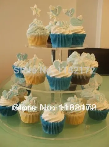 

wedding decoration 3 Tier unique round clear Layout Beautiful grace Acrylic Cupcake Stand Party / Wedding / Festival Supplies