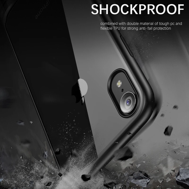 Чехол IPAKY для iPhone XS MAX Простой Прозрачный ударопрочный чехол из ТПУ + ПК гибридный