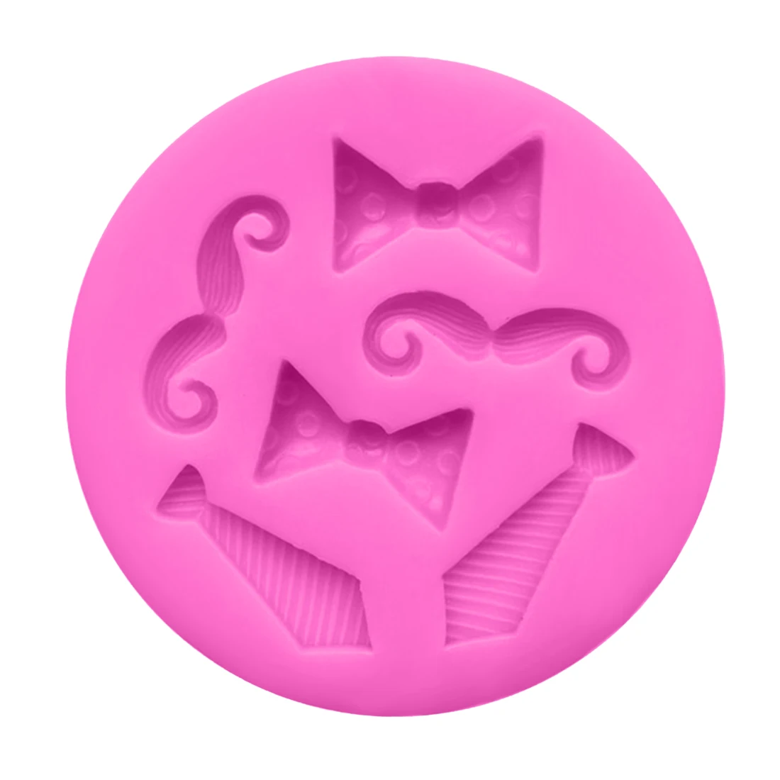 6 Полость крошечный лук галстук усы Торт Инструменты Силиконовые формы для