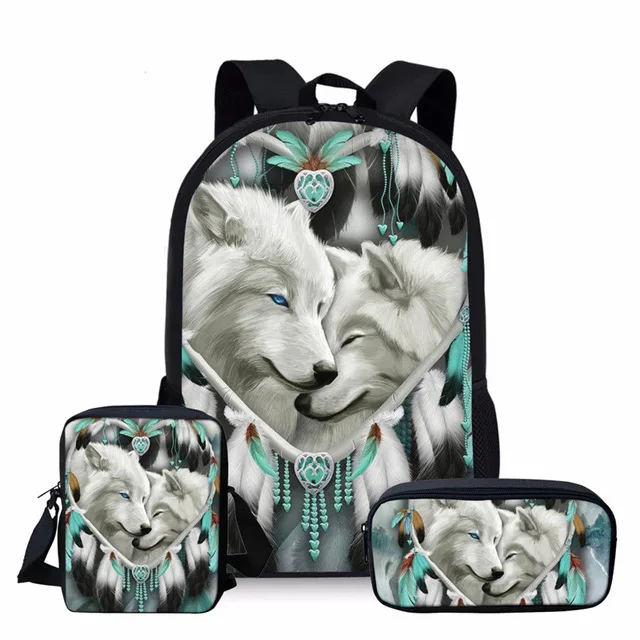 Coloranimal 3D Волк крутой мужской рюкзак для ноутбука набор Mochilas ранец студенческий рюкзак детский школьный рюкзак для мальчиков и девочек рюкзак для книг - Цвет: L4323CEK