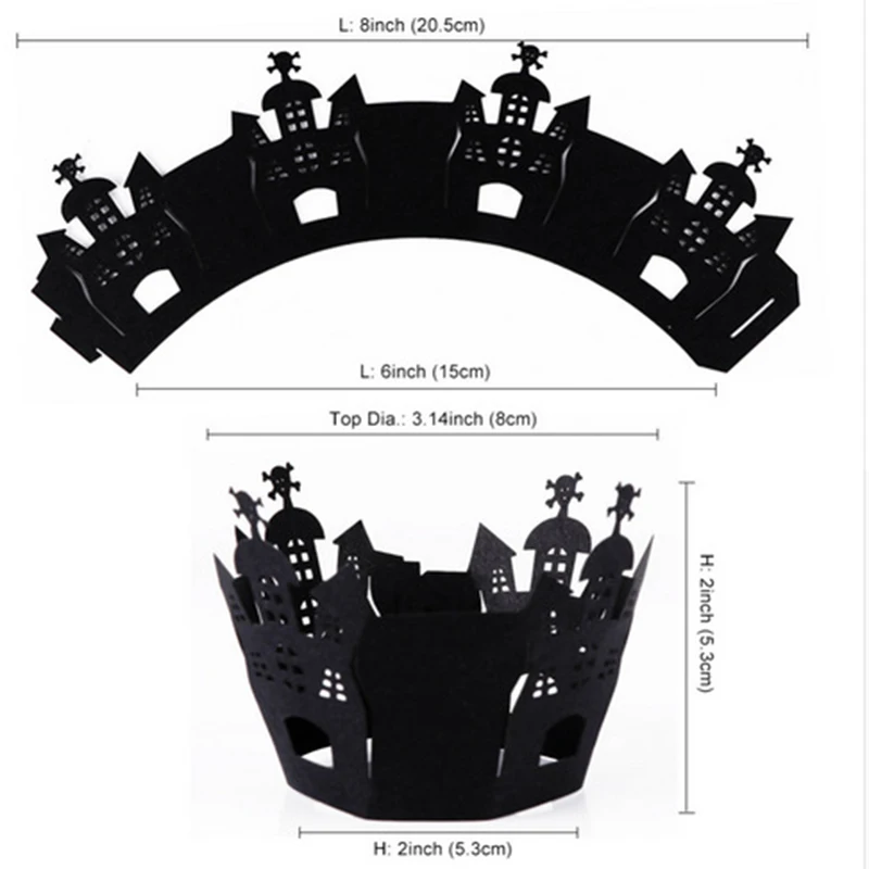 Quickdone 12 шт. Завертчицы Обертывания случае Хэллоуин Лазерная резка торт украшение