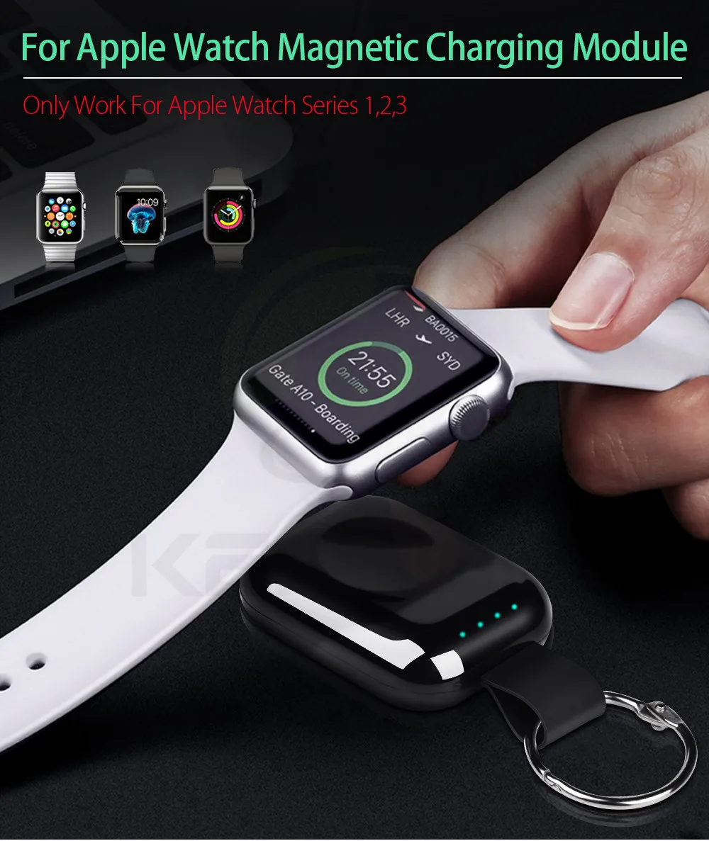 Keajor для Apple Watch 1 2 3 4 Беспроводное зарядное устройство Внешний аккумулятор 700 мАч Удобное Зарядное устройство для Apple Watch