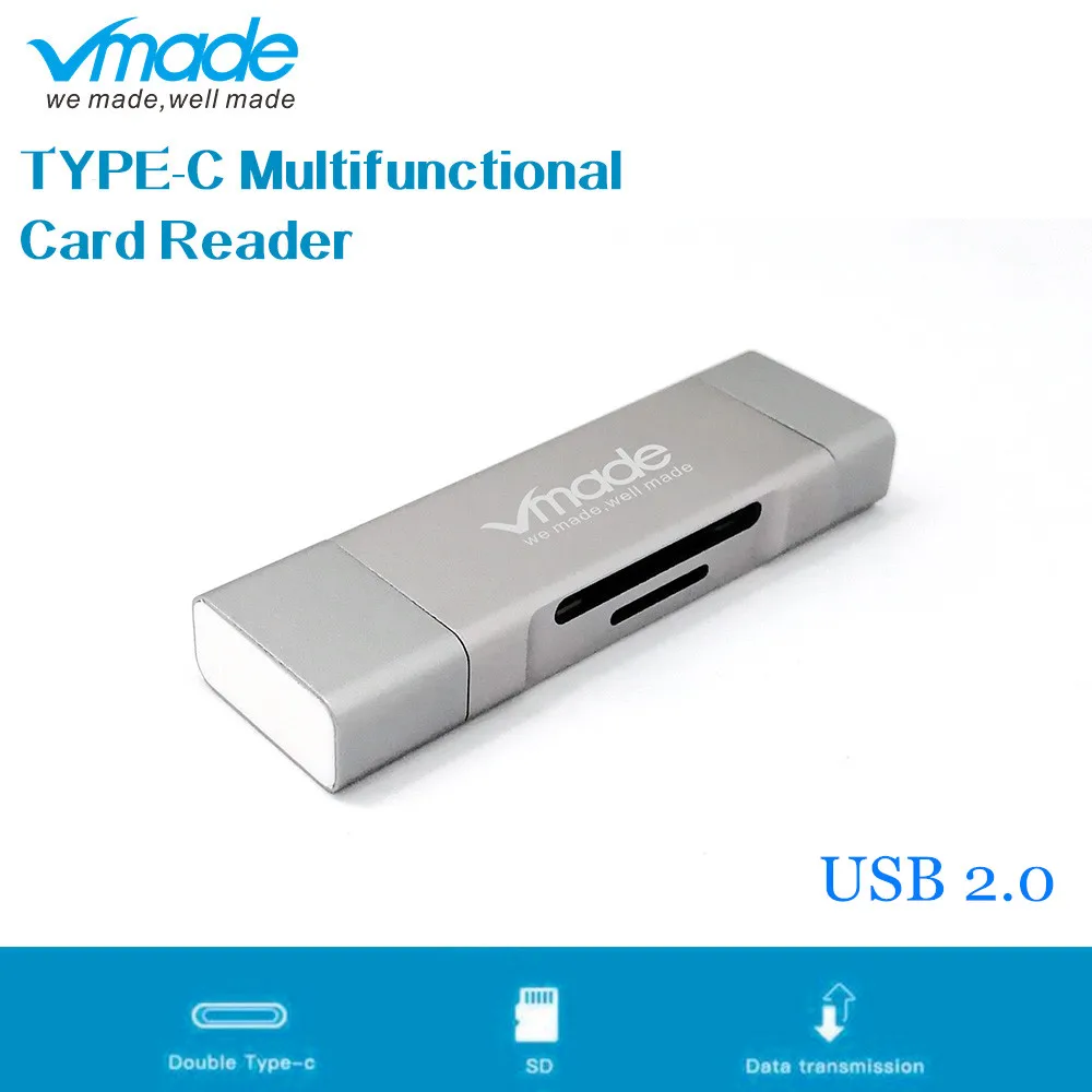 Vmade CB02A тип c USB C концентратор Многофункциональный TF SD кард ридер для MacBook/MacBook