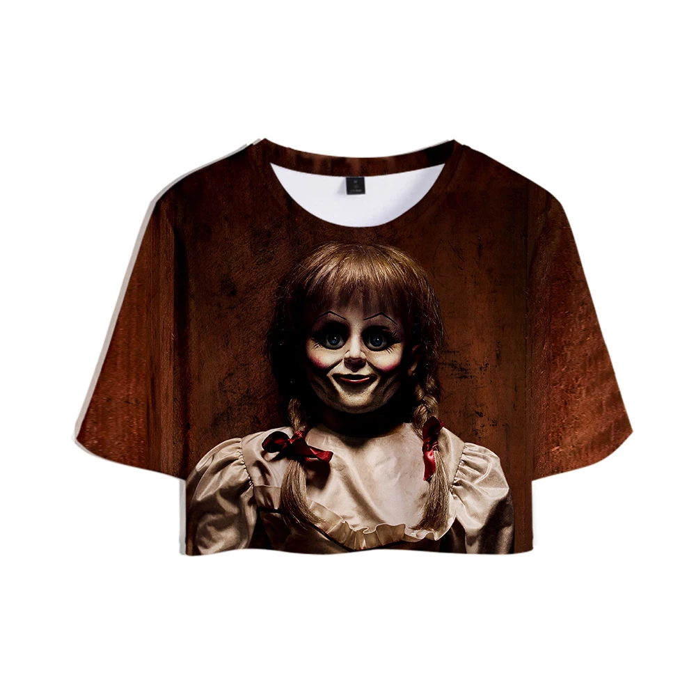 Annabelle 3D печатных модные женские повседневные короткие топы Летняя футболка с