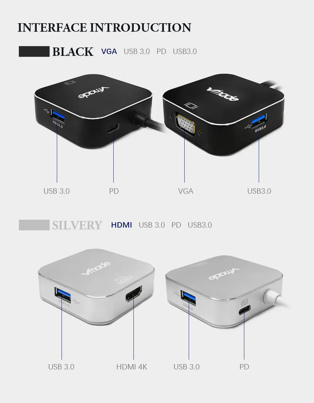 Vmade usb-хаб type C HDMI VGA адаптер type C к HDMI 4K Thunderbolt 3 для samsung Galaxy S8 huawei mate 10 для USB C HDMI