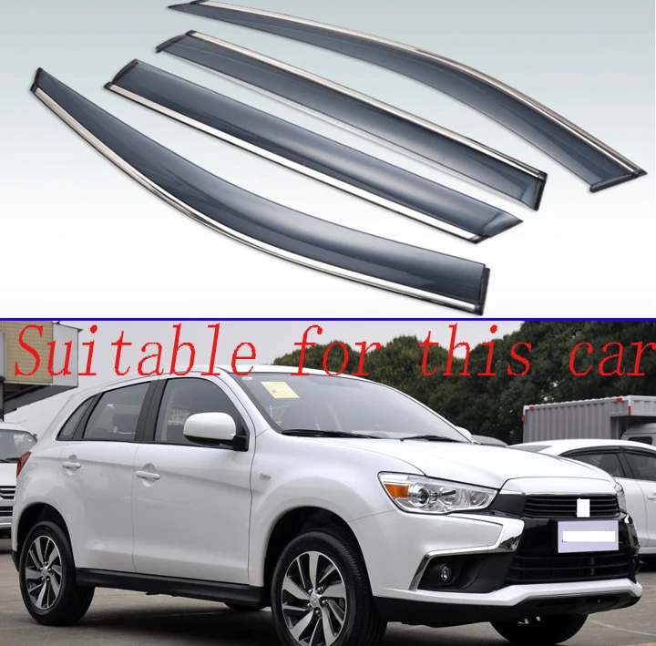 Для Mitsubishi ASX 2010- пластиковый Наружный козырек вентиляционные Шторы окно Защита от солнца Дождь Отражатель 4 шт
