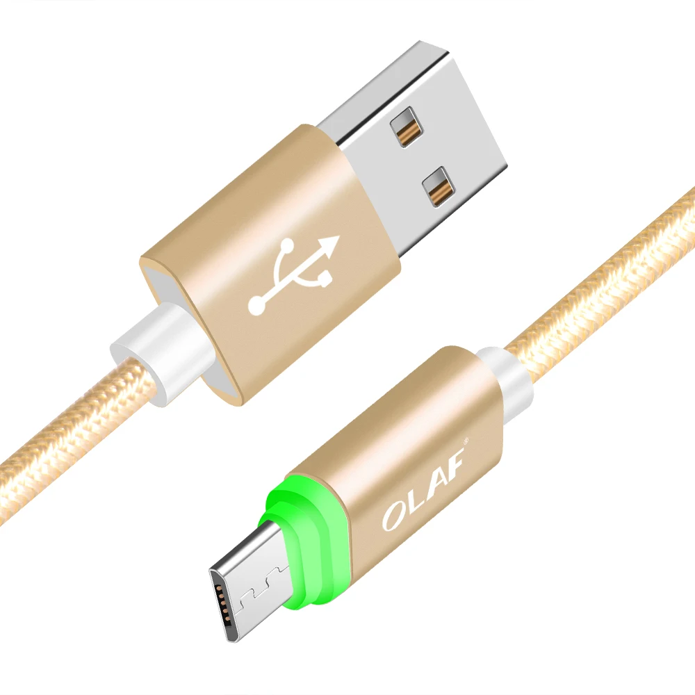 OLAF Micro USB кабель светодиодный светильник Быстрая зарядка usb type C кабель для samsung huawei Xiaomi Android для iphone кабели для мобильных телефонов