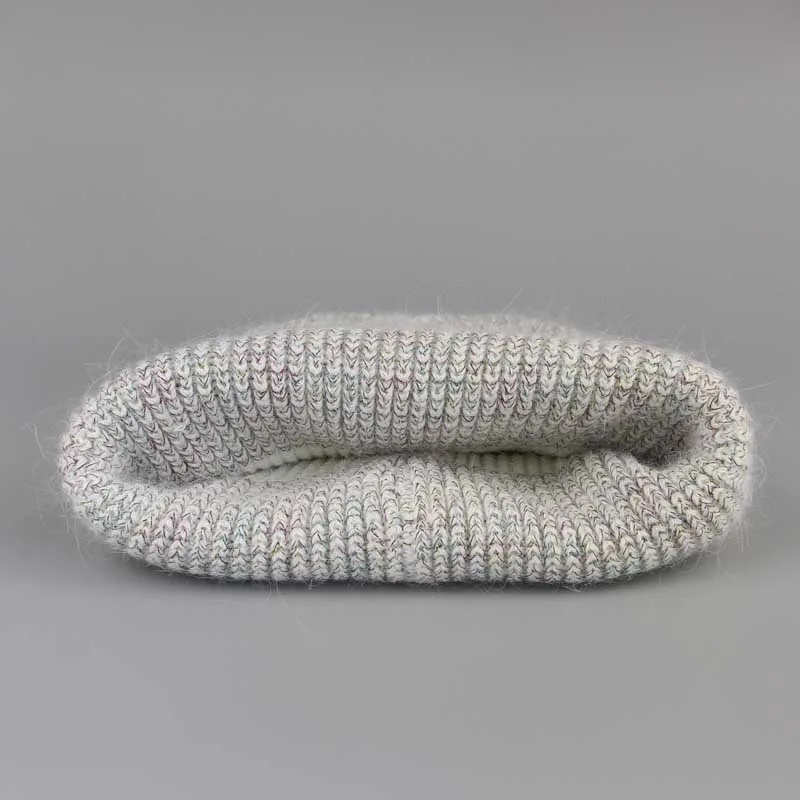 Двухслойные женские зимняя шапка Новые осенние и ангора вязаные Skullies Beanies cap
